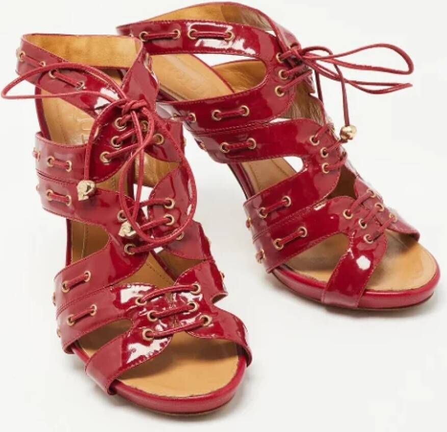 Alexander McQueen Pre-owned Leather sandals Red Dames