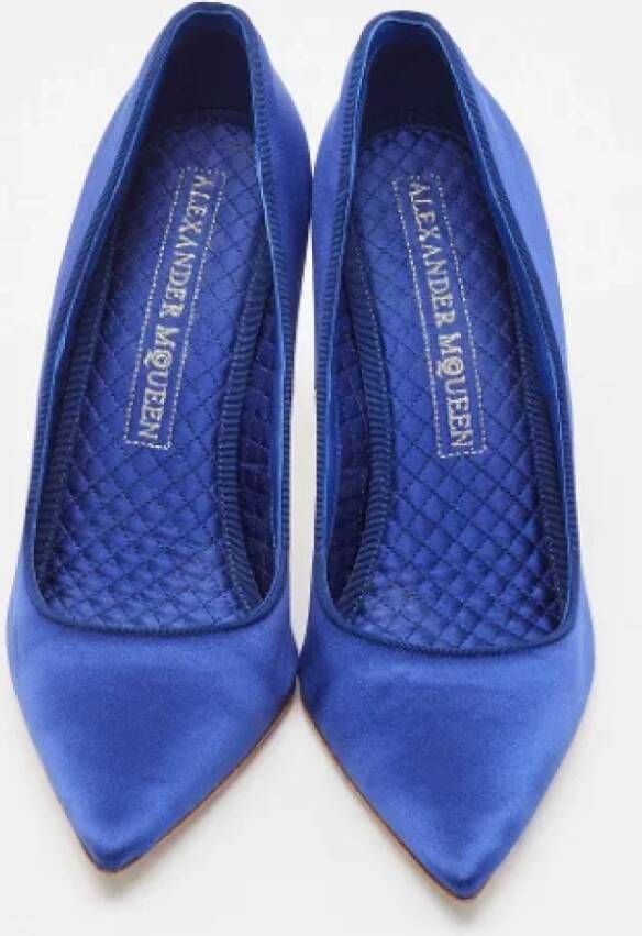 Alexander McQueen Pre-owned Satin heels Blue Dames