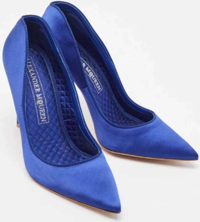 Alexander McQueen Pre-owned Satin heels Blue Dames