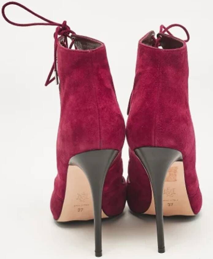 Alexander McQueen Pre-owned Suede boots Red Dames