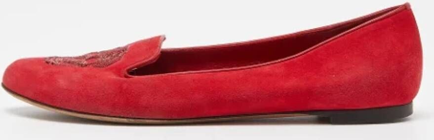 Alexander McQueen Pre-owned Suede flats Red Dames