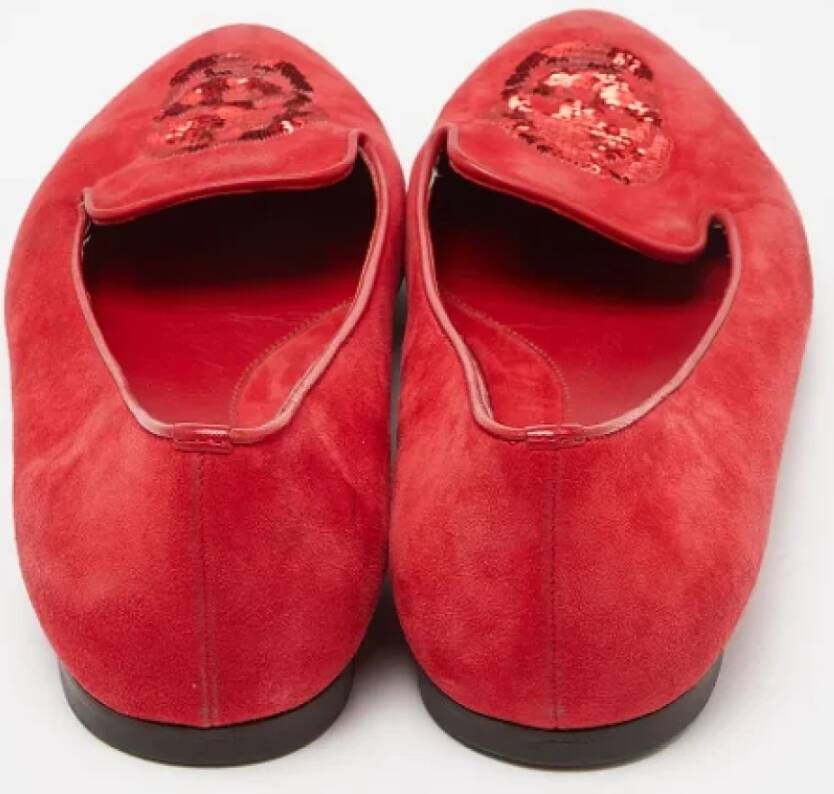 Alexander McQueen Pre-owned Suede flats Red Dames