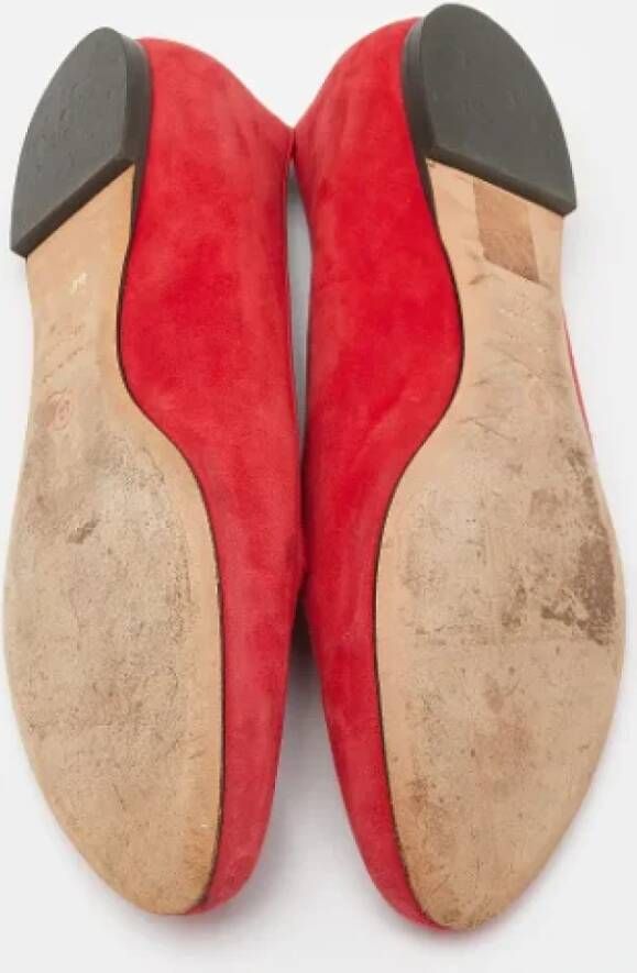 Alexander McQueen Pre-owned Suede flats Red Dames