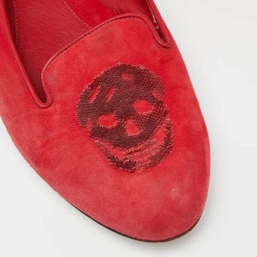 Alexander McQueen Pre-owned Suede flats Red Dames