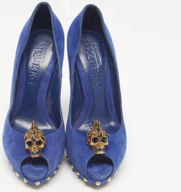 Alexander McQueen Pre-owned Suede heels Blue Dames