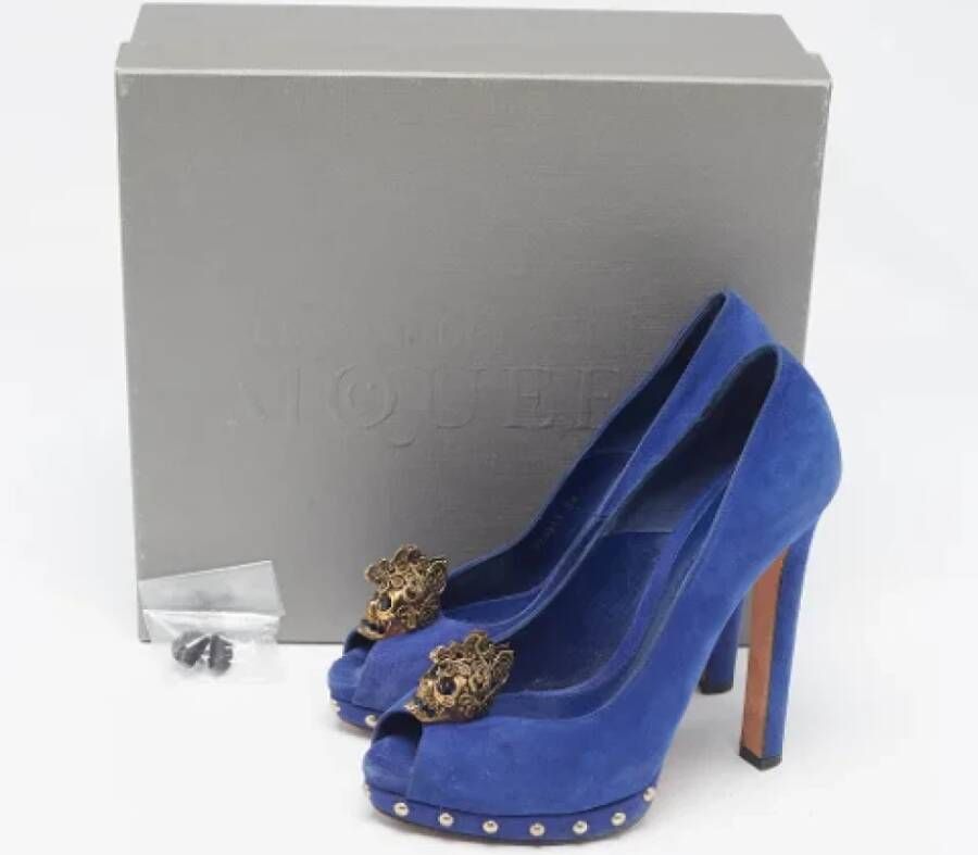 Alexander McQueen Pre-owned Suede heels Blue Dames