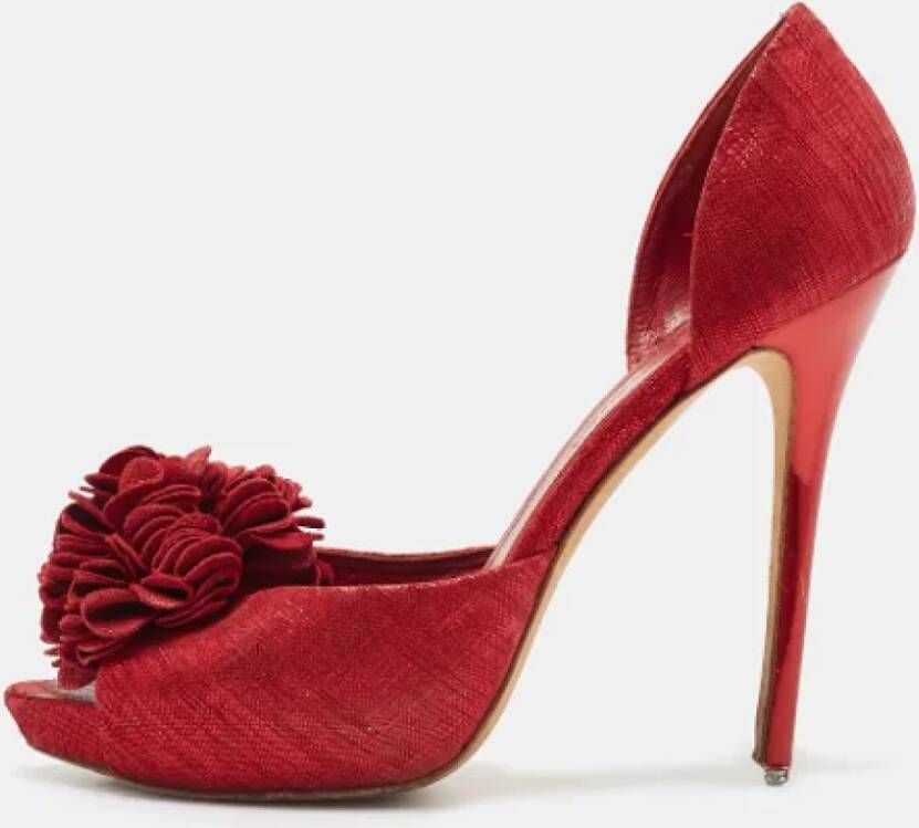 Alexander McQueen Pre-owned Suede heels Red Dames