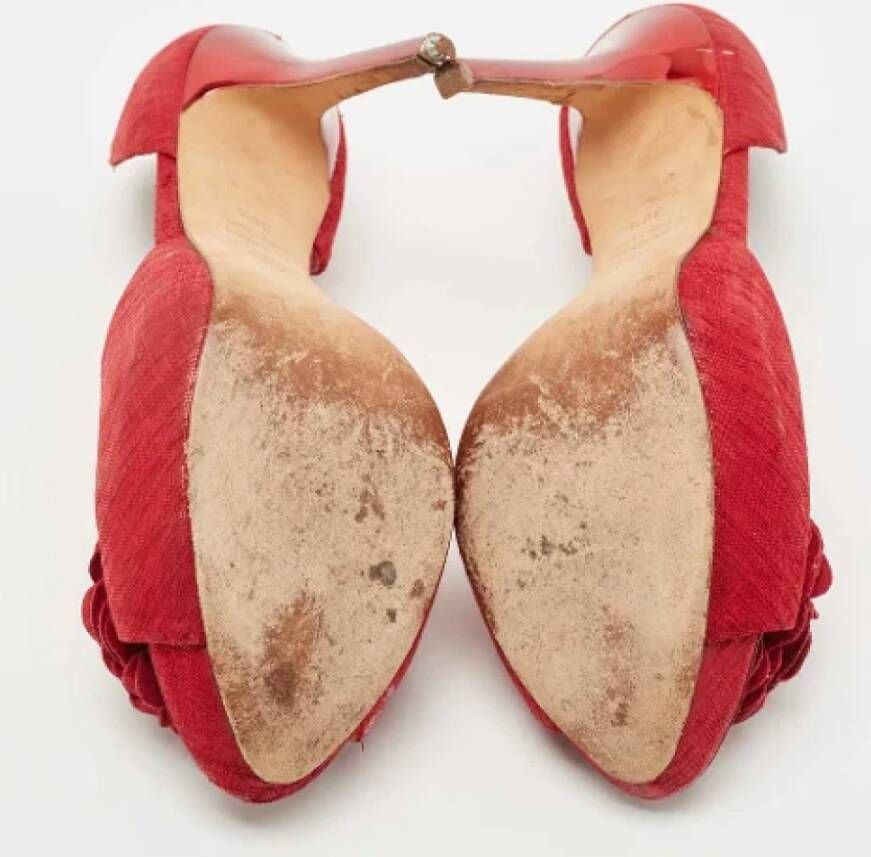 Alexander McQueen Pre-owned Suede heels Red Dames