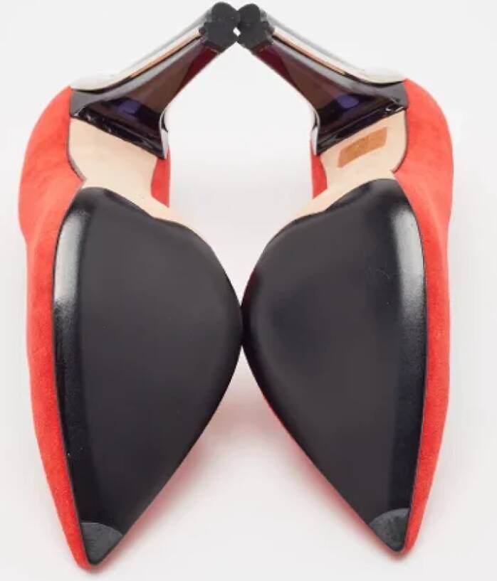 Alexander McQueen Pre-owned Suede heels Red Dames