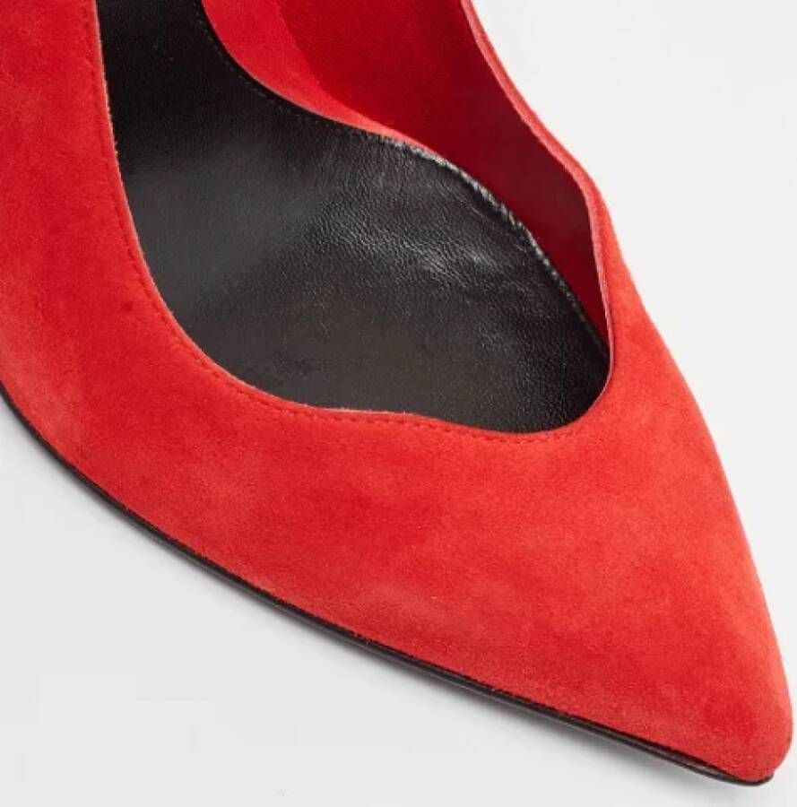 Alexander McQueen Pre-owned Suede heels Red Dames