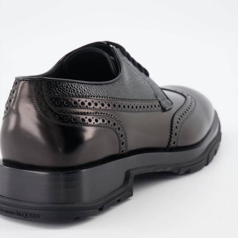 alexander mcqueen Punk Derbies Leren Veterschoenen Black Heren