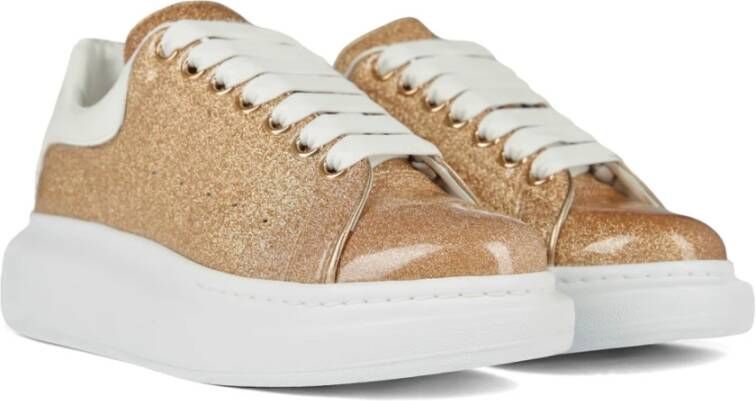 alexander mcqueen Rose Gold Lace-Up Sneakers Yellow Dames