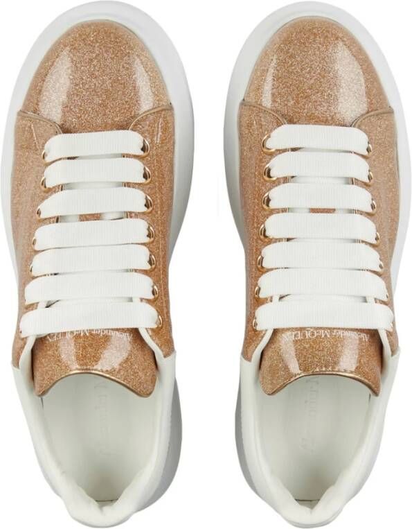 alexander mcqueen Rose Gold Lace-Up Sneakers Yellow Dames