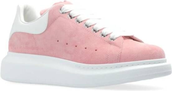 alexander mcqueen Roze Leren Sneakers Front Lace Logo Pink Dames