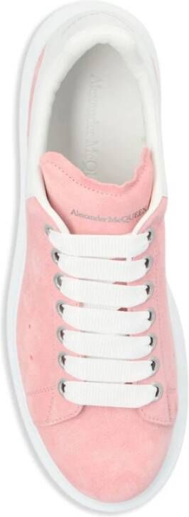 alexander mcqueen Roze Leren Sneakers Front Lace Logo Pink Dames