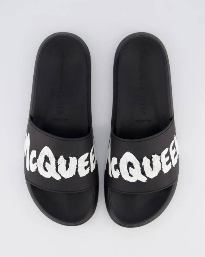 alexander mcqueen Rubberen bandslipper voor heren Black Heren