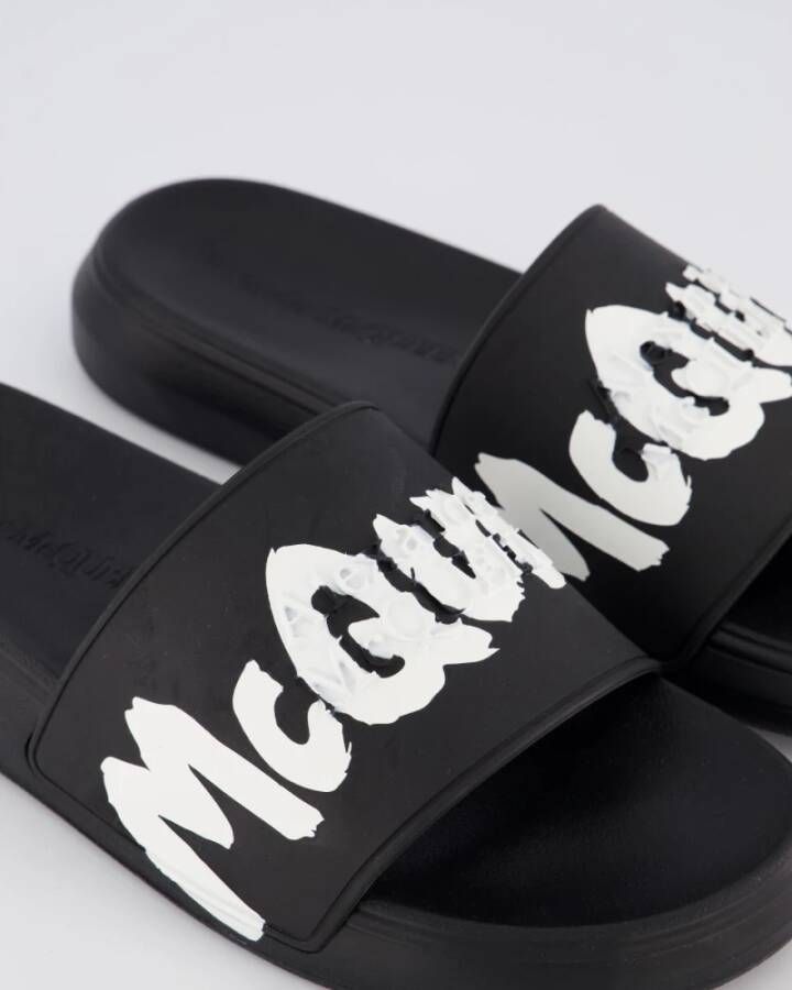 alexander mcqueen Rubberen bandslipper voor heren Black Heren