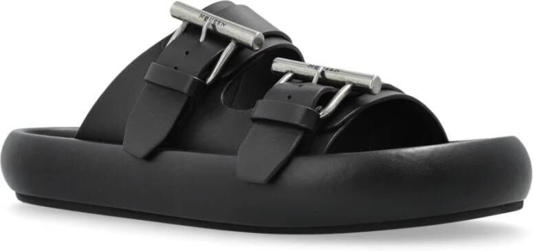 alexander mcqueen Slippers met logo Black Heren