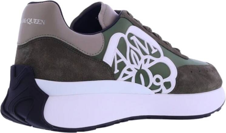 alexander mcqueen Slangenstof Rubber Sneakers Groen Heren