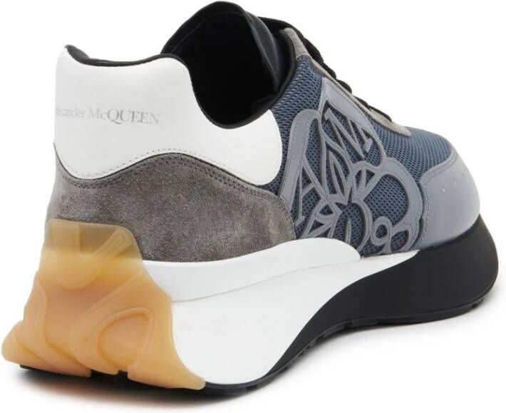 alexander mcqueen Sprint Runner Leren Sneakers Grijs Heren