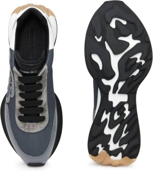 alexander mcqueen Sprint Runner Leren Sneakers Grijs Heren