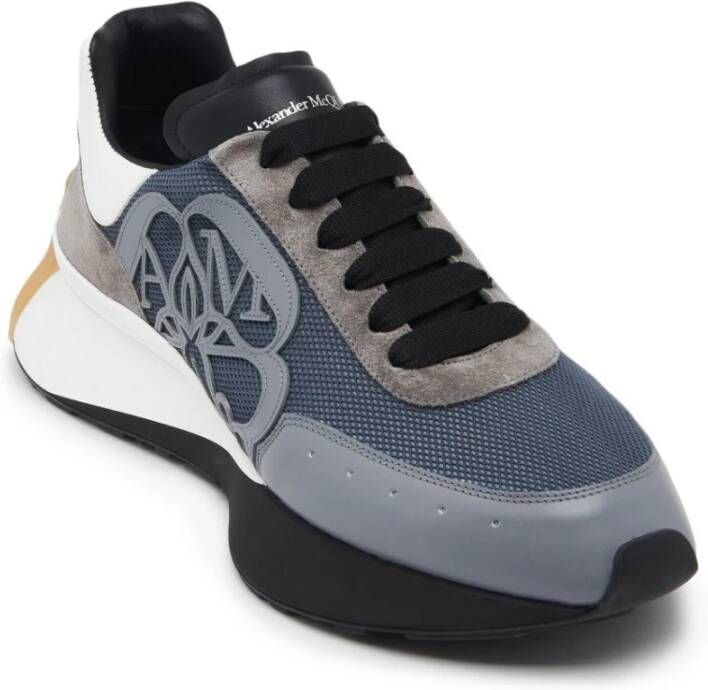 alexander mcqueen Sprint Runner Leren Sneakers Grijs Heren