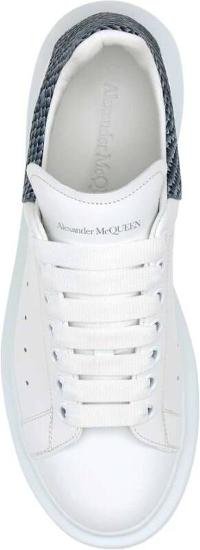 alexander mcqueen Witte leren sneakers met bedrukte leren hiel Wit Dames