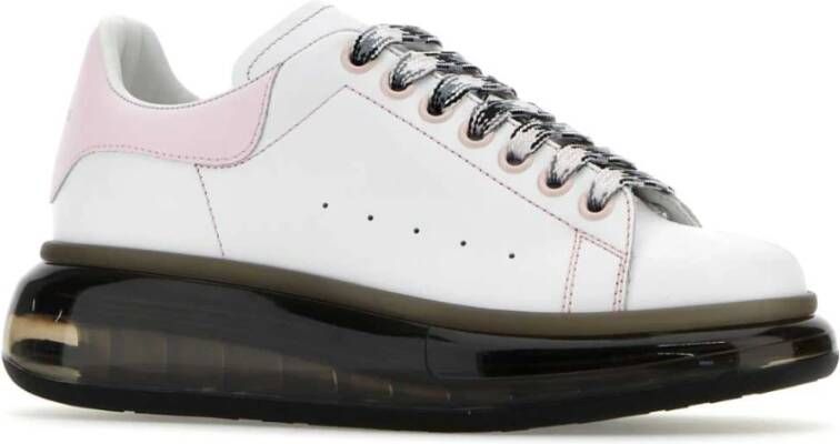 alexander mcqueen Witte leren sneakers met roze hiel Wit Dames