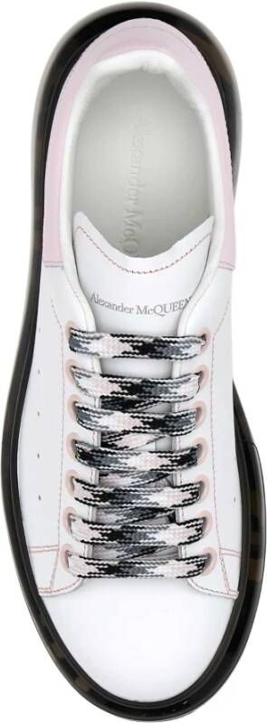 alexander mcqueen Witte leren sneakers met roze hiel Wit Dames