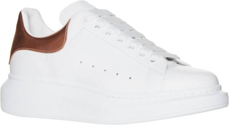 alexander mcqueen Witte Oversized Leren Sneakers Wit Dames