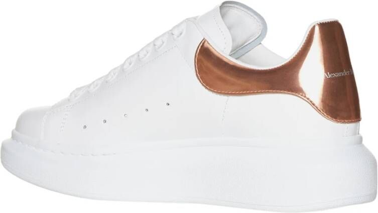 alexander mcqueen Witte Oversized Leren Sneakers Wit Dames