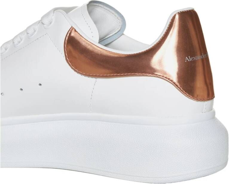 alexander mcqueen Witte Oversized Leren Sneakers Wit Dames