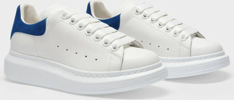 alexander mcqueen Sneakers Oversize in White Leather and Blue Heel Wit Dames