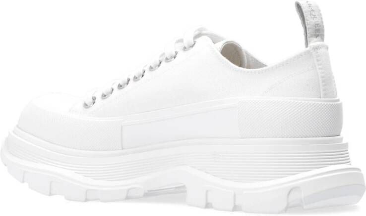 alexander mcqueen Witte sneakers met reliëflogo Wit Dames