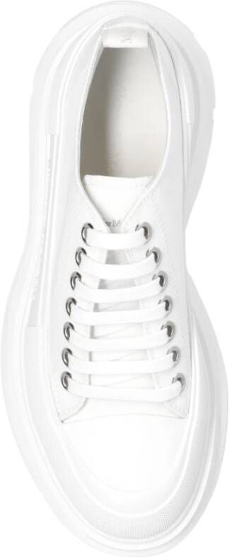 alexander mcqueen Witte sneakers met reliëflogo Wit Dames