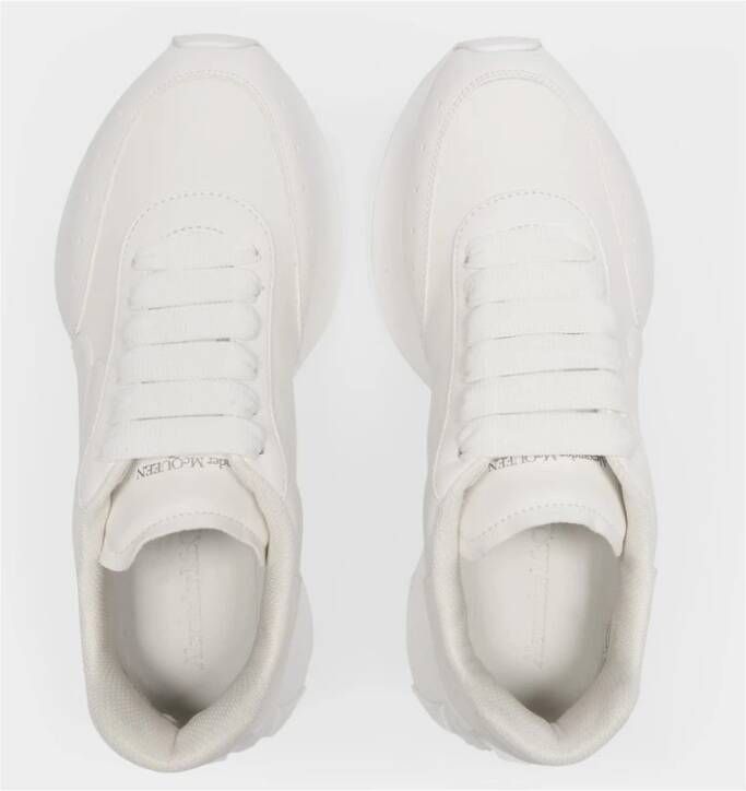 alexander mcqueen Witte Leren Oversized Court Sneakers Wit Dames