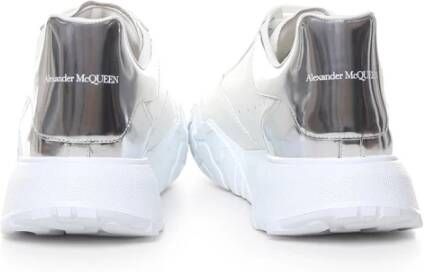 alexander mcqueen Witte Court Sneakers met Zilveren Hak Wit Heren