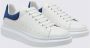 Alexander mcqueen Witte Leren Oversize Sneakers met Avio Blauwe Suede Spoiler White Heren - Thumbnail 2