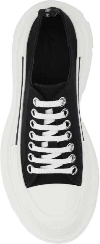 alexander mcqueen Zwarte Tread Slick Canvas Sneakers Zwart Dames