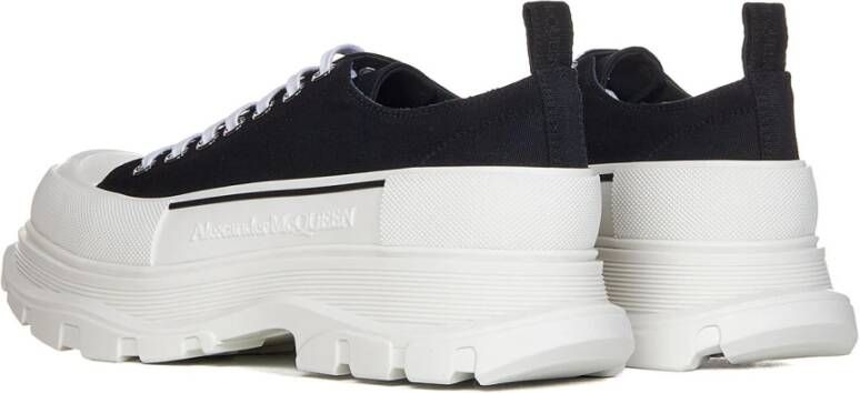 alexander mcqueen Zwarte Canvas Sneakers met Witte Rubberen Zool Zwart Heren