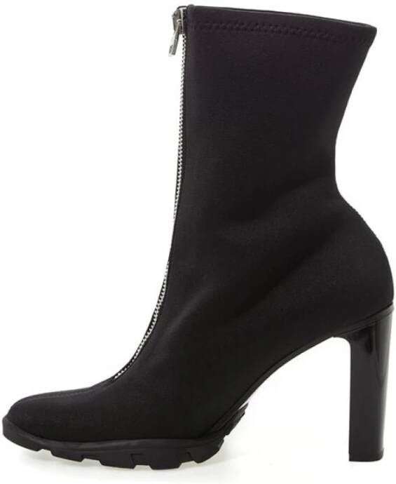 alexander mcqueen Stijlvolle Neopreen Leren Laarzen Black Dames