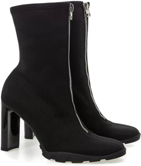 alexander mcqueen Stijlvolle Neopreen Leren Laarzen Black Dames