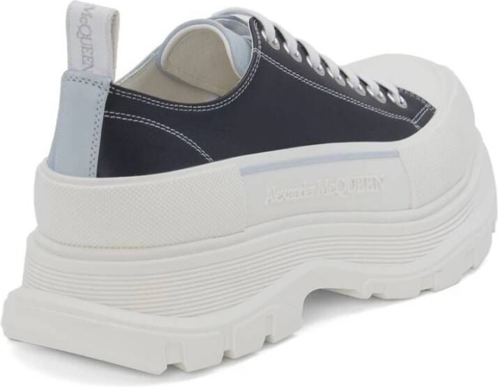 alexander mcqueen Stijlvolle Veterschoenen Wit Blauw Kalfsleer Black Heren