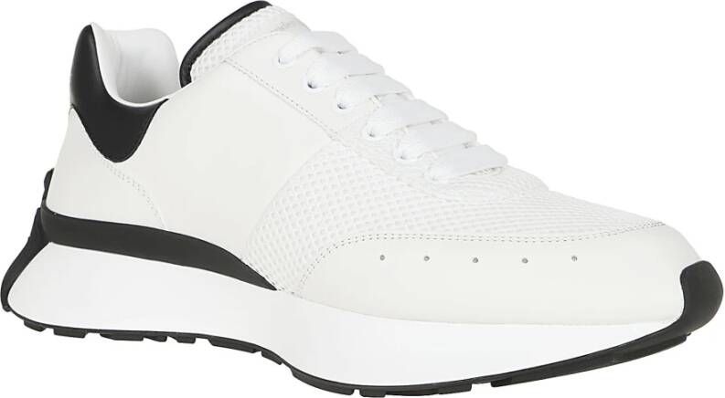 alexander mcqueen Wit Zwart Zilver Leren Sneakers White Heren