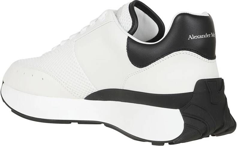 alexander mcqueen Wit Zwart Zilver Leren Sneakers White Heren