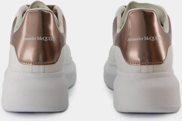 alexander mcqueen Wit Beige Leren Oversized Sneakers White Dames