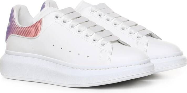 alexander mcqueen Witte kalfsleren sneakers met polka dot detail White Heren