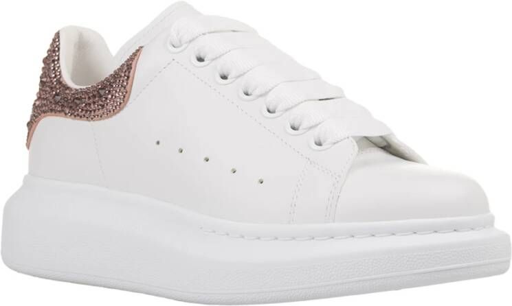 alexander mcqueen Witte kristalversierde oversized sneakers White Dames