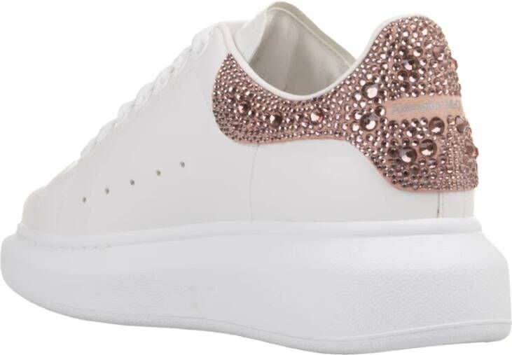 alexander mcqueen Witte kristalversierde oversized sneakers White Dames