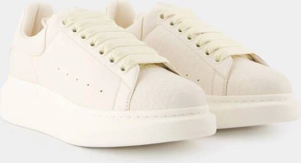 alexander mcqueen Witte Leren Oversized Sneakers White Dames